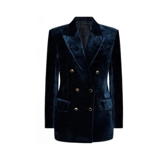 Double-Breasted Velvet Blazer