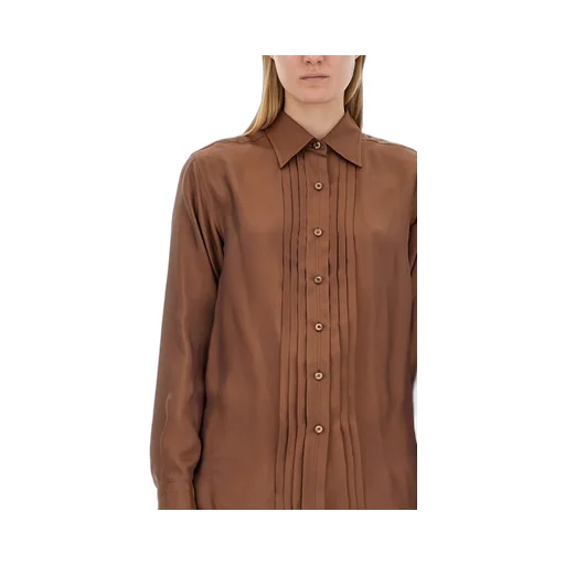 Pleated Silk Shirt