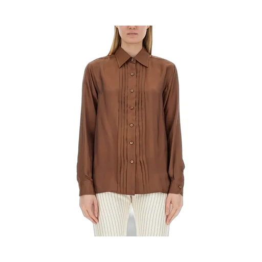 Pleated Silk Shirt