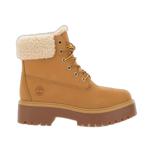 Lace-Up Ankle Boots With Shearling Trim