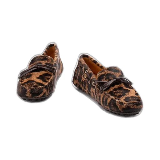 Leopard Print Calf Hair Loafers