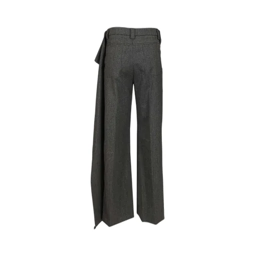 Wide-Leg Trousers With Draped Overlay