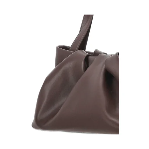 Ruched Leather Tote Bag