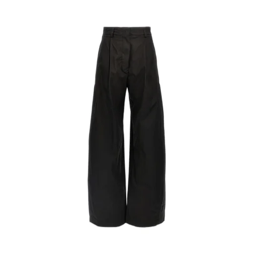 Wide-Leg Pleated Trousers