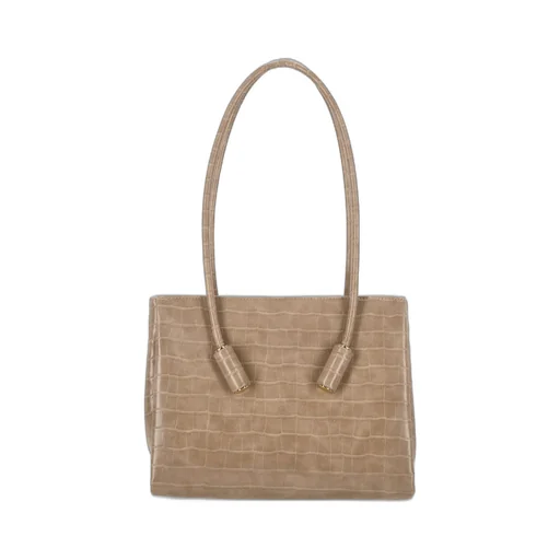 Crocodile-Effect Shoulder Bag
