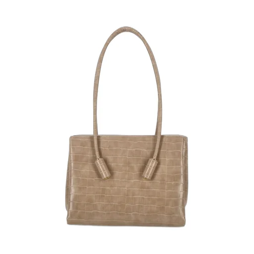 Crocodile-Effect Shoulder Bag