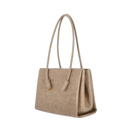 Crocodile-Effect Shoulder Bag