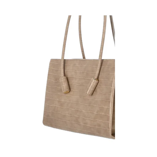 Crocodile-Effect Shoulder Bag