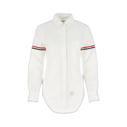 Classic Button-Down Shirt With Tricolor Stripes