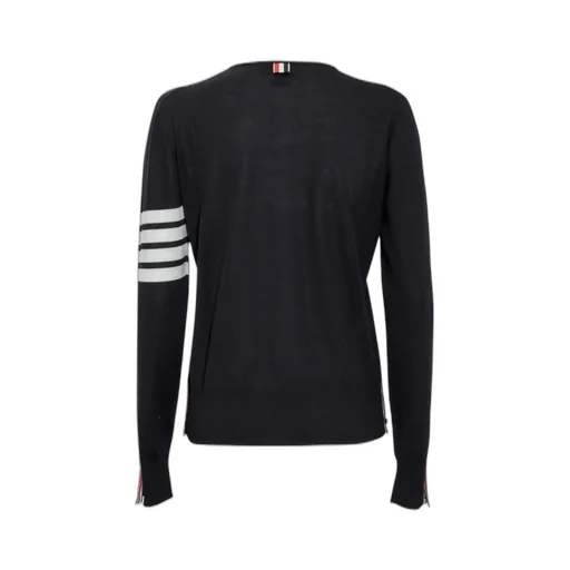 Crewneck Sweater With Four-Bar Detail