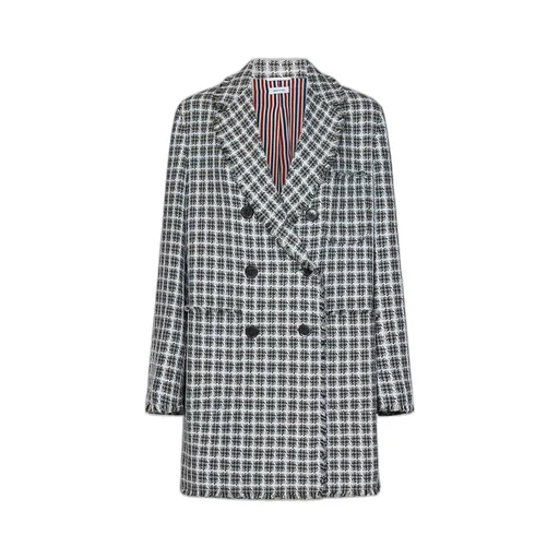 Double-Breasted Checked Coat
