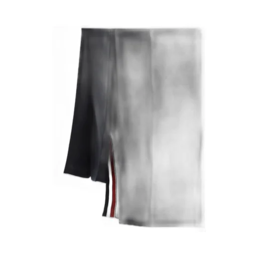 Pleated Skirt With Tricolor Stripe Detail