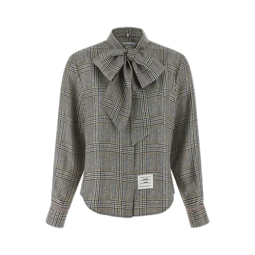 Plaid Bow Blouse