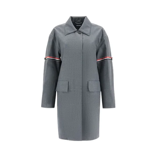 Tricolor Stripe Detail Coat