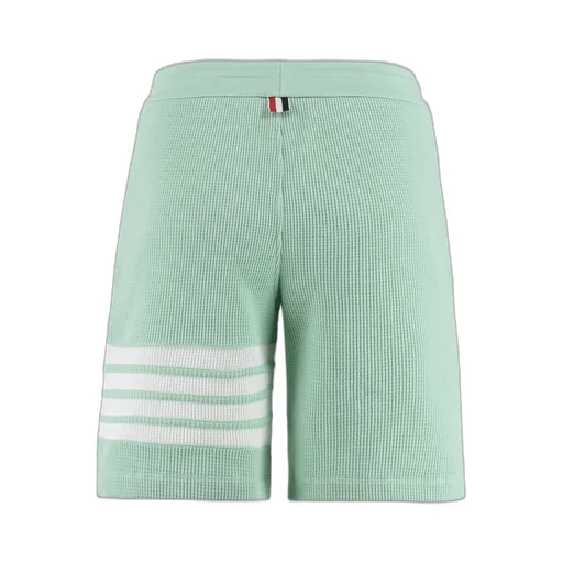 Waffle Knit Shorts With Four-Bar Stripe