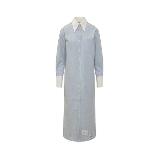 Striped Seersucker Shirtdress