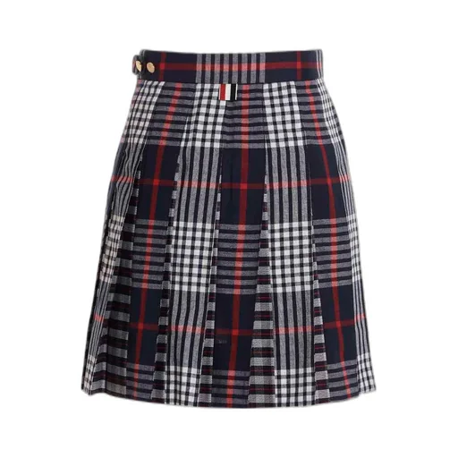 Pleated Tartan Mini Skirt