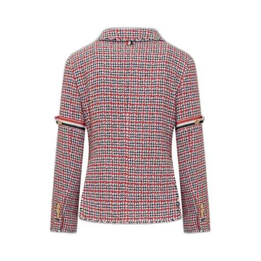 Tweed Blazer With Striped Trim