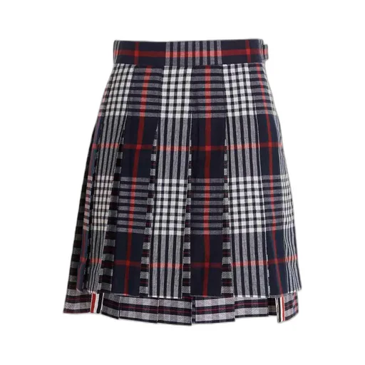 Pleated Tartan Mini Skirt