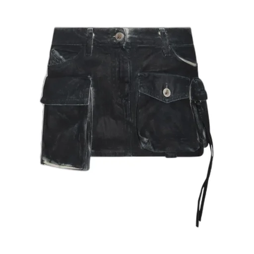 Denim Cargo Mini Skirt