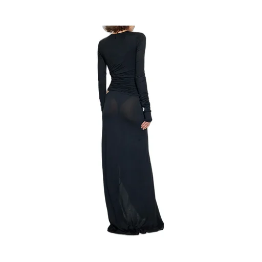 Long Sleeve Draped Maxi Dress