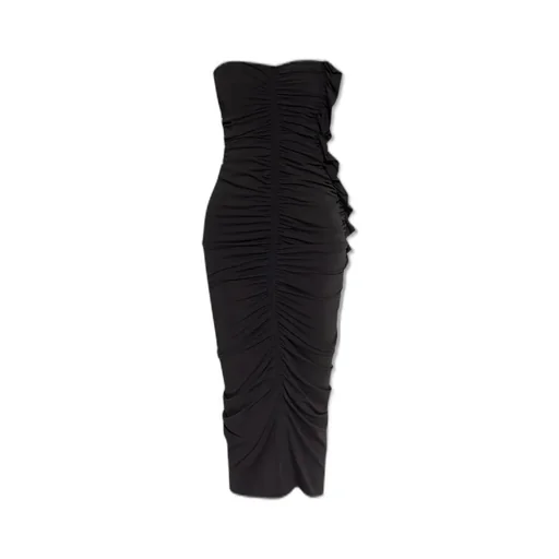 Strapless Ruched Midi Dress