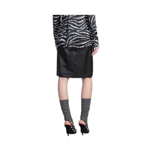 Leather Midi Skirt With Slits