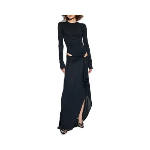 Long Sleeve Draped Maxi Dress