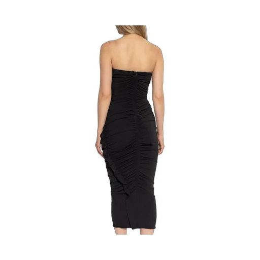 Strapless Ruched Midi Dress
