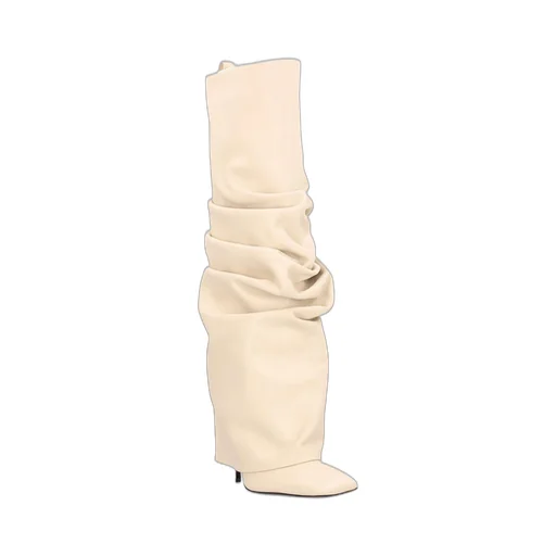 Ruched Knee-High Boots