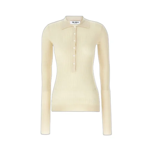Ribbed Knit Polo Shirt