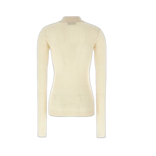 Ribbed Knit Polo Shirt