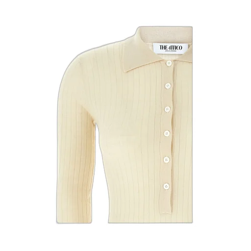 Ribbed Knit Polo Shirt