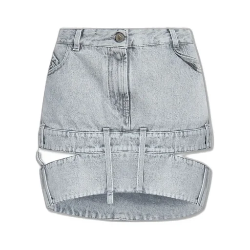 Denim Skirt With Cut-Out Detail