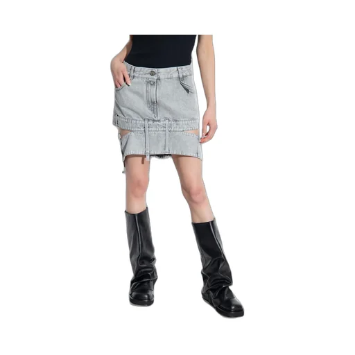 Denim Skirt With Cut-Out Detail