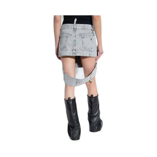 Denim Skirt With Cut-Out Detail
