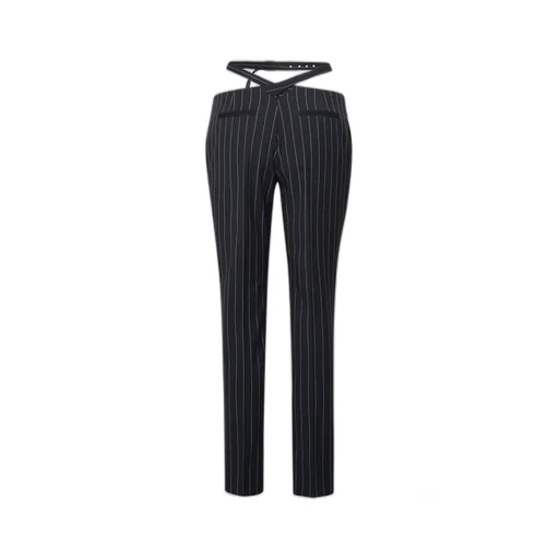 Striped Trousers With Cut-Out Detail