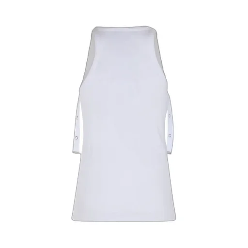 Ribbed Tank Top With Snap Button Detailing