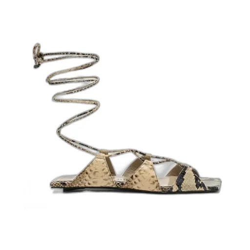 Lace-Up Flat Sandals