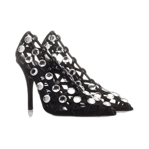 Crystal Embellished Cage Heels