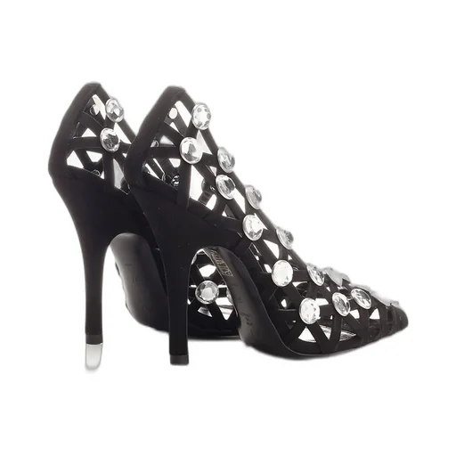 Crystal Embellished Cage Heels