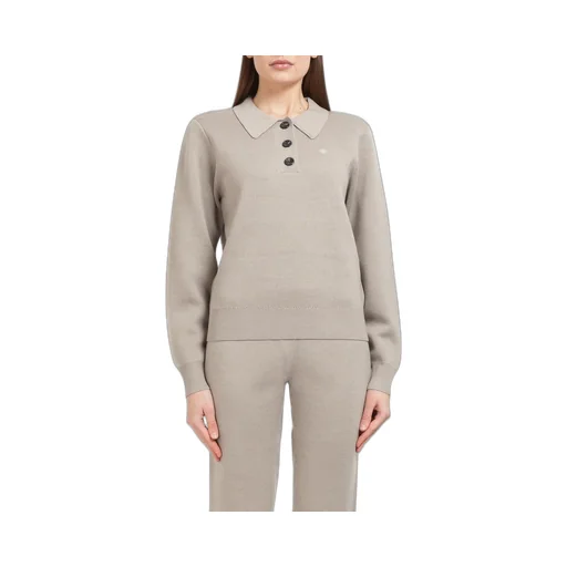 Ribbed Knit Polo Sweater
