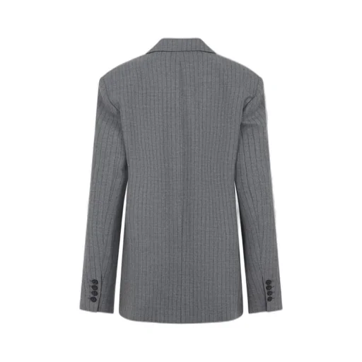 Double-Breasted Pinstripe Blazer