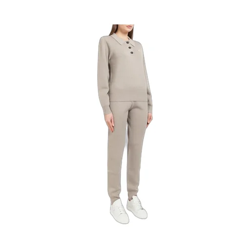 Ribbed Knit Polo Sweater