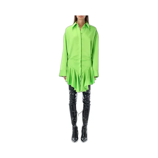 Shirt Dress With Ruffle Detail