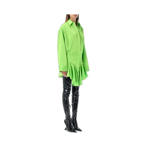 Shirt Dress With Ruffle Detail