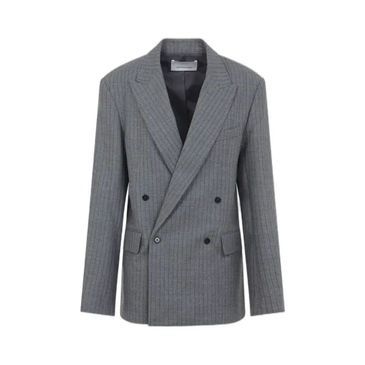 Double-Breasted Pinstripe Blazer