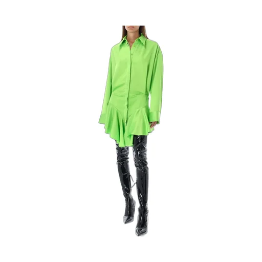 Shirt Dress With Ruffle Detail