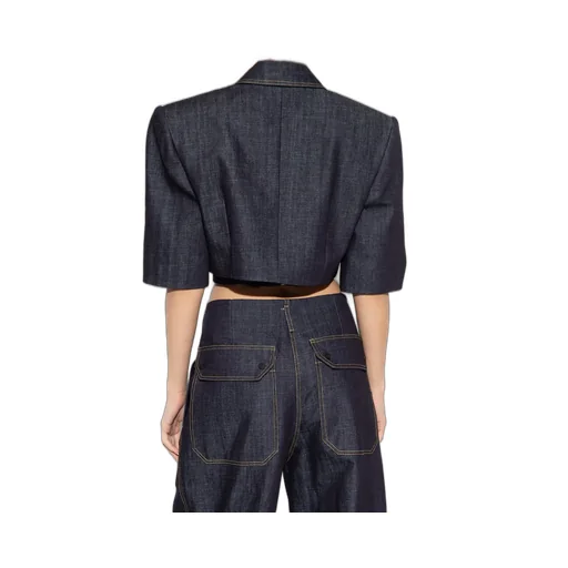 Cropped Denim Blazer