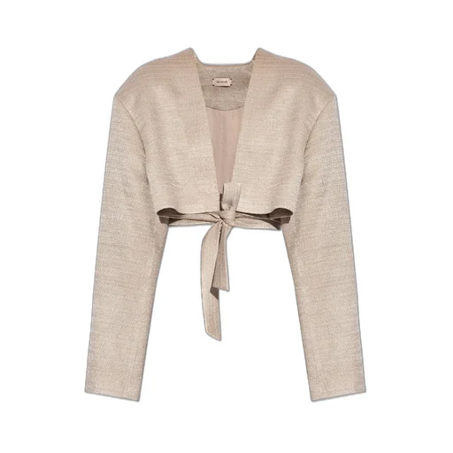 Cropped Tie-Front Jacket